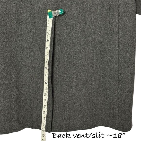 Vintage Italian Wool Double-Breasted Overcoat Gray 42L Long READ Grunge Academia - Picture 14 of 16